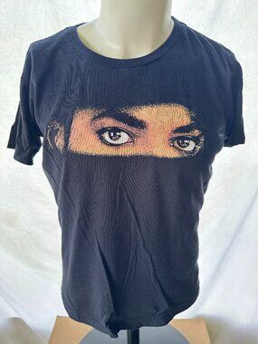 Michael Jackson Bad World Tour 1988 Mighty Fine Women's Black Shirt Size Large